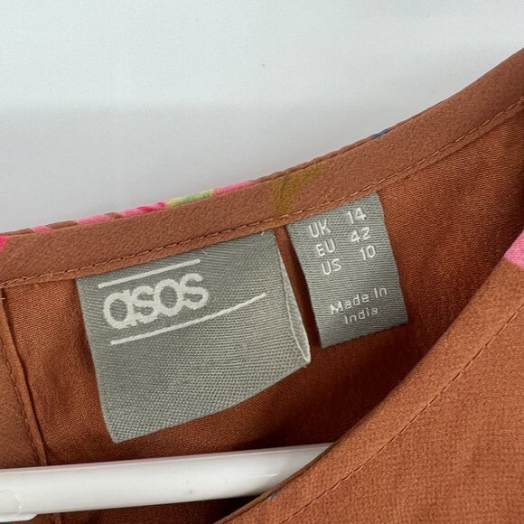 ASOS Floral Patchwork Sleeveless Wide Leg Jumpsuit Women's 10 - Picture 4 of 7